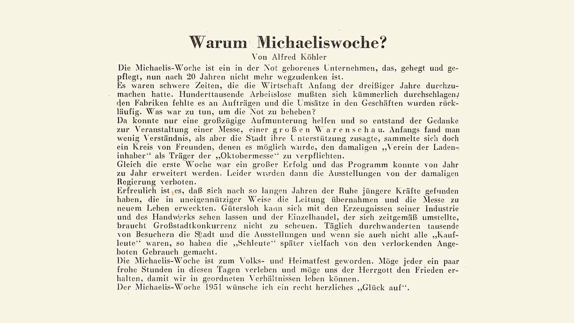 NOW Commons: weshalb – wieso – warum? Michaeliswoche Gütersloh 1951
