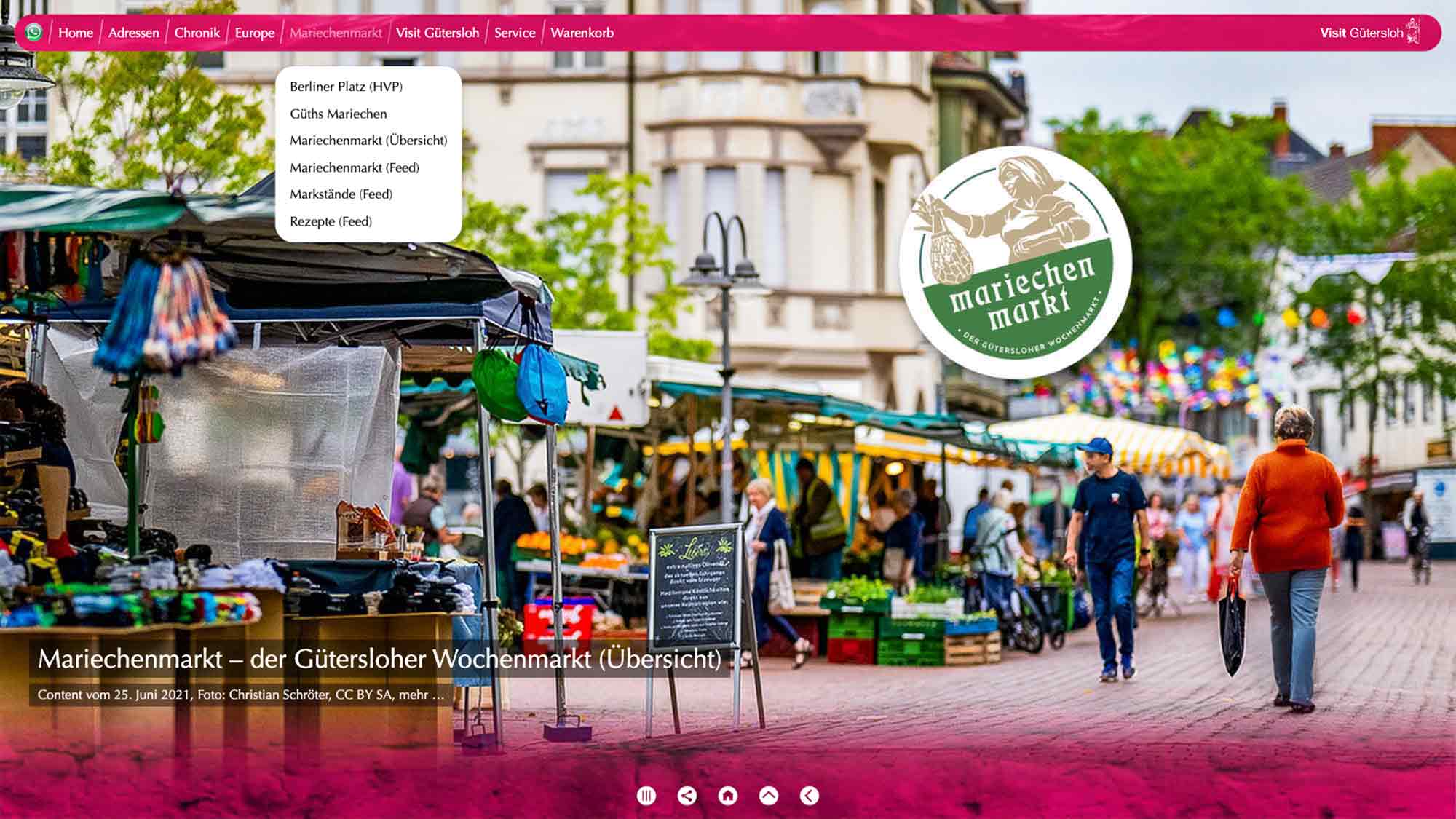 mariechenmarkt.de – der Gütersloher Wochenmarkt als digitales System