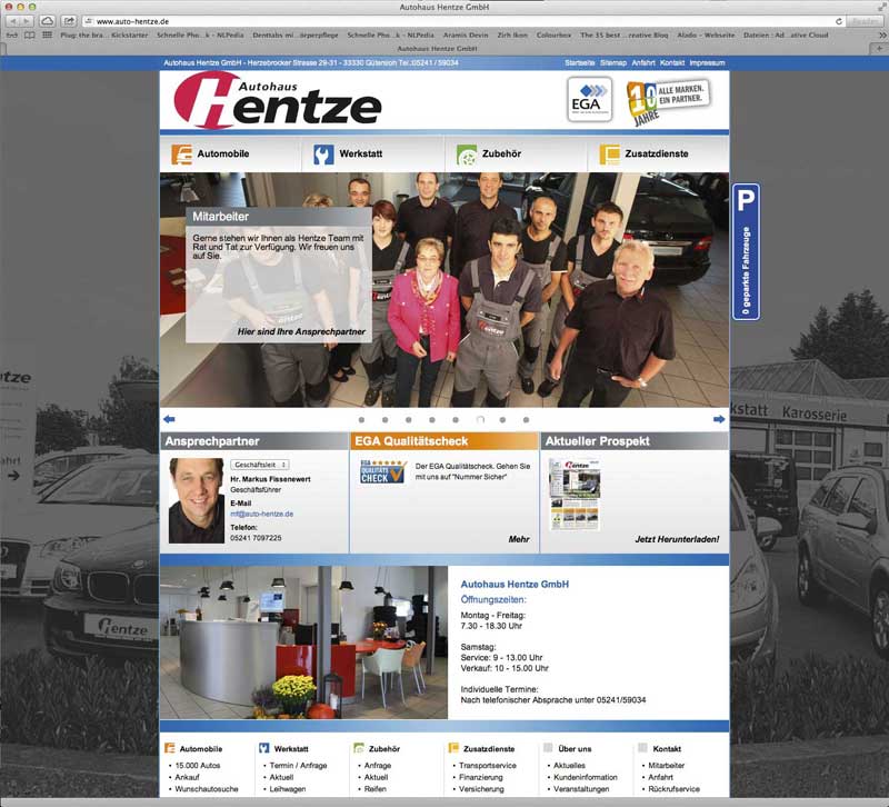 Anzeige: Auto Hentze, neue Website