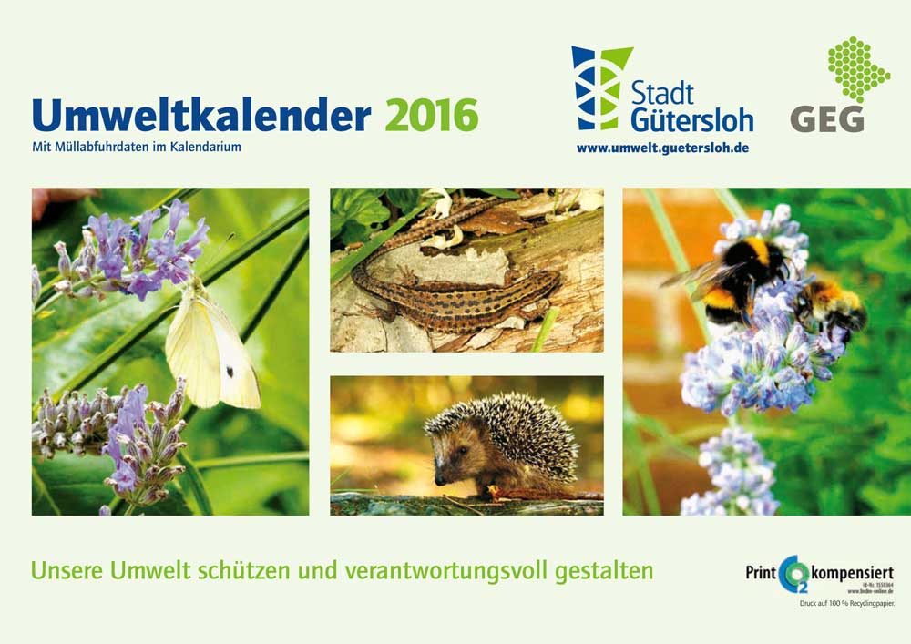 Umweltkalender 2016 bietet Termine und Lesestoff