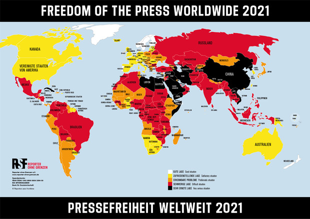 Pressefreiheit in Deutschland nur noch zufriedenstellend
