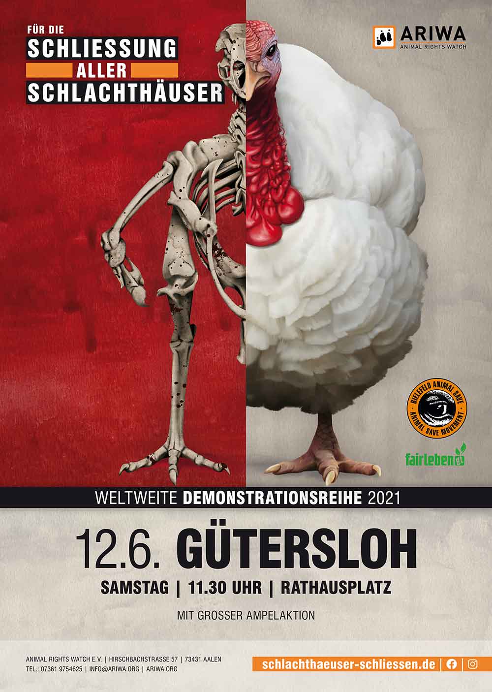 Der Verein »Fairleben GT« demonstriert am Samstag, 12. Juni 2021, in Gütersloh