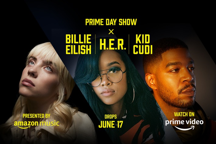 Amazon zeigt Prime-Day-Show mit Billie Eilish, H. E. R. und Kid Cudi als dreiteiligen Musikevent für Fans auf der ganzen Welt