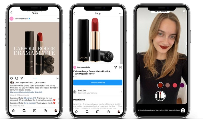 L’Oreal und Facebook ermöglichen mit »ModiFace« virtuelles Testen auf Instagram-Shopping