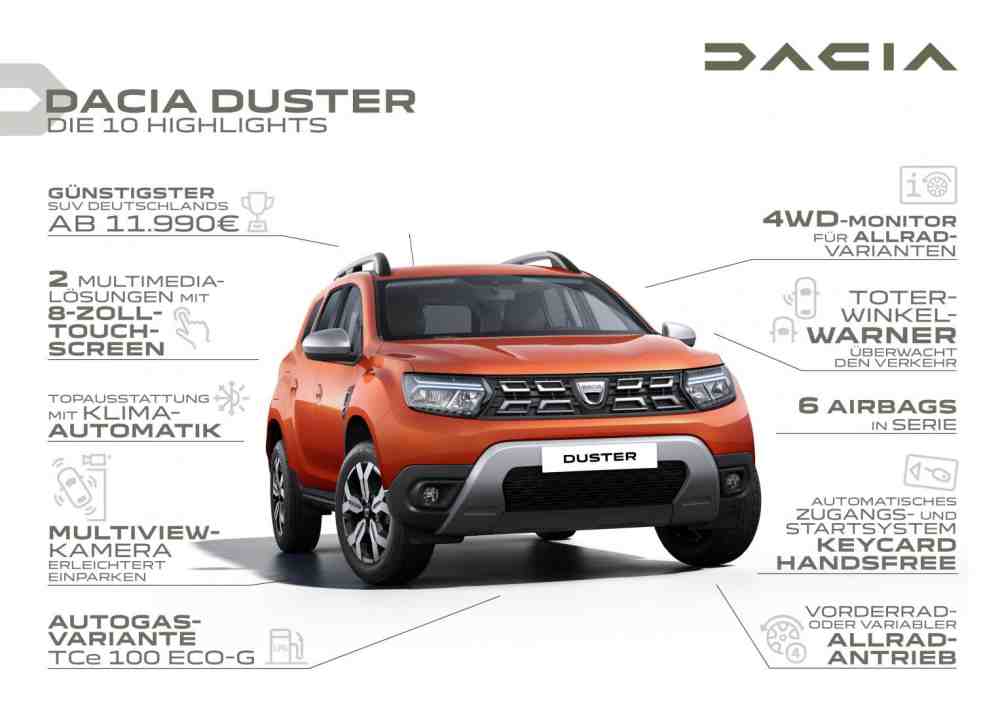 Dacia Duster: mehr Komfort, mehr Infotainment, mehr Sicherheit