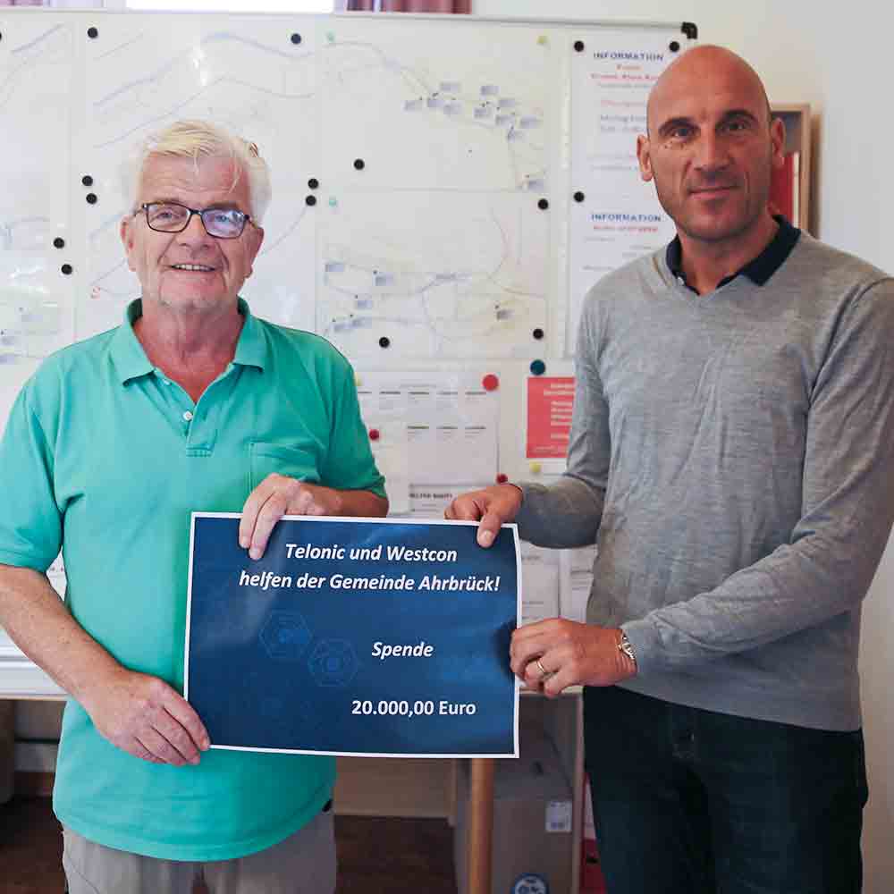 Zusammenhalt: Kölner Unternehmen »Telonic« spendet für Flutopfer in Ahrbrück