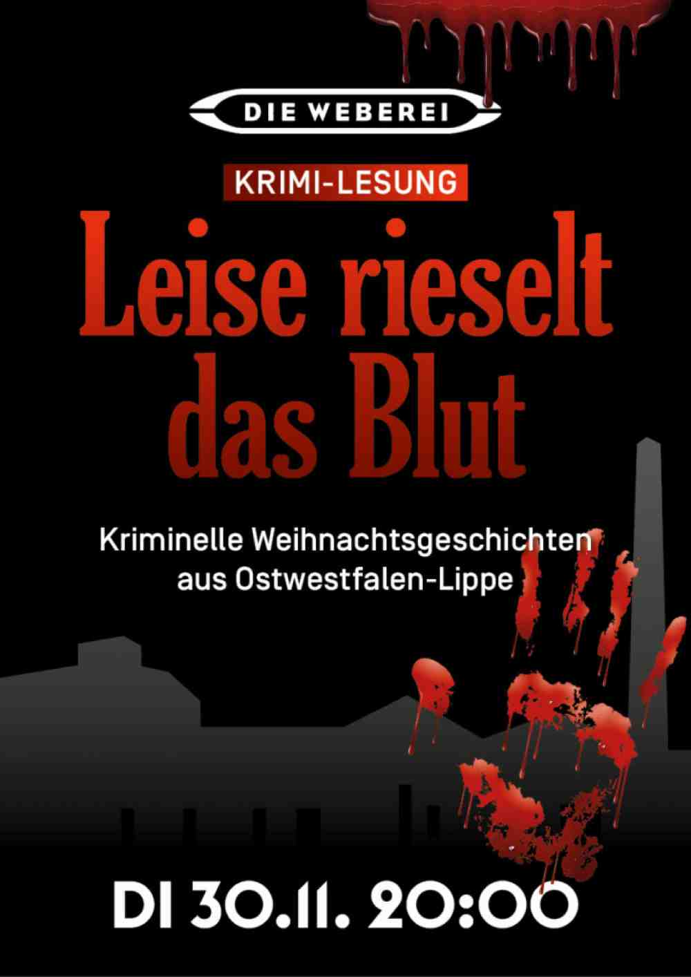 Die Weberei Gütersloh: Krimi-Lesung »Leise rieselt das Blut«