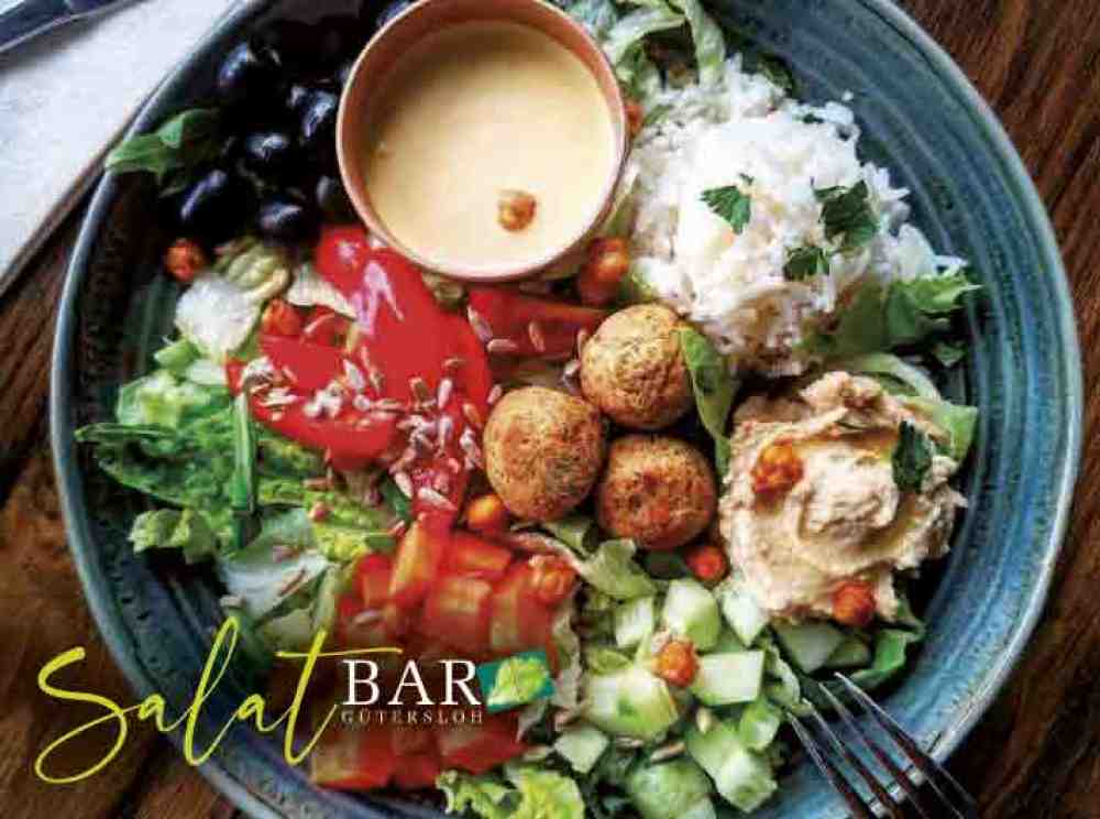 Anzeige: Salatbar Gütersloh, Gütsel eSpeisekarte und Re Bowl Pfandsystem, Vegan, Salate, Suppen, frisch und lecker