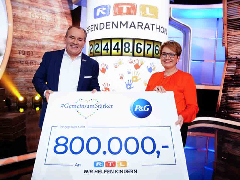 RTL Spendenmarathon 2021: Procter & Gamble unterstützen »RTL – wir helfen Kindern« mit 800.000 Euro