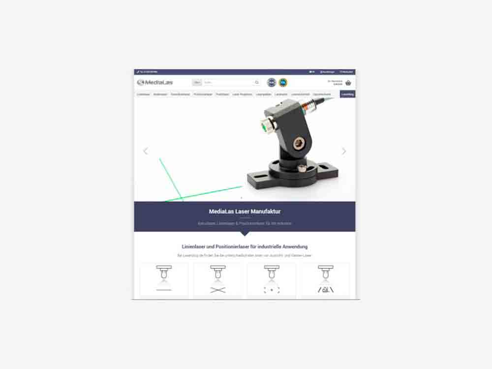 Online Marktplatz der MediaLas Laser Manufaktur erweitert, Lasershop