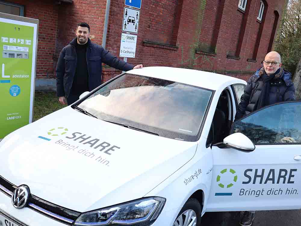 E Car Sharing in Gütersloh auf dem Vormarsch, Stadtwerke richten fünften Standort ein