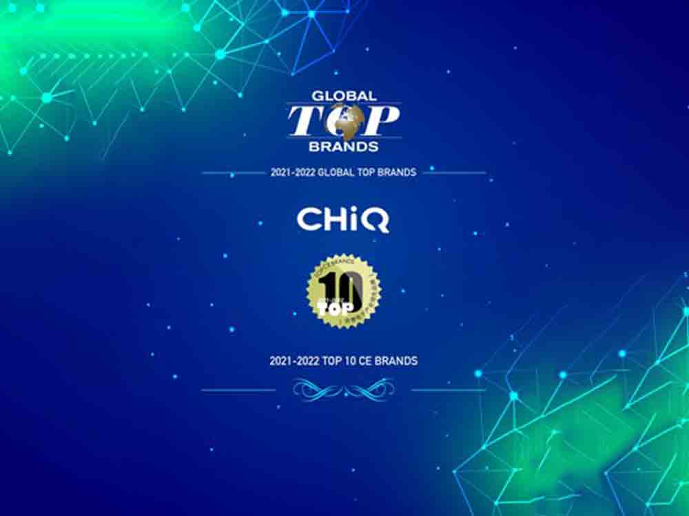 Haushaltsgerätemarke CHiQ bei GTB Preisverleihung als eine der Top 10 Marken der Unterhaltungselektronik ausgezeichnet
