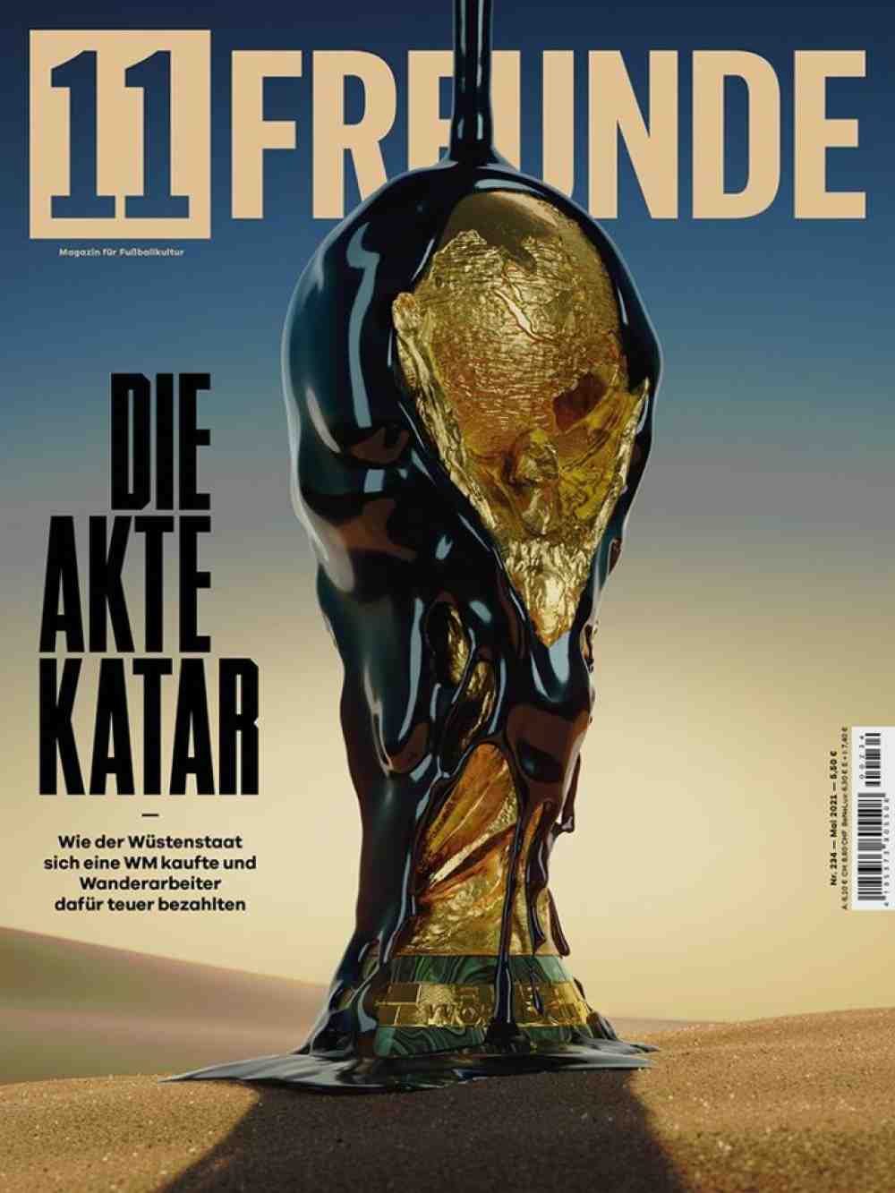 Cover des Jahres 2021, »11Freunde« öffnet die Akte Katar