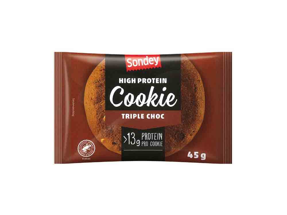 Die Georg Parlasca Keksfabrik GmbH informiert über einen Warenrückruf des Produktes »Sondey High Protein Cookie Triple Choc, 45 Gramm«