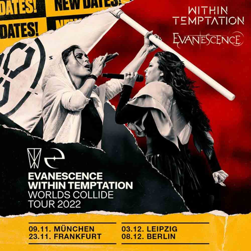 »Evanescence« und »Within Temptation«, Deutschlandkonzerte nun im November und Dezember 2022