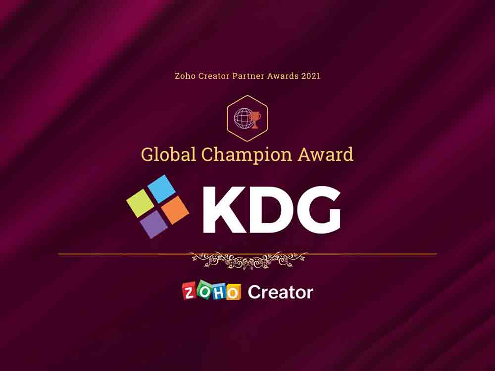 KDG Named #1 Global Zoho Creator Partner