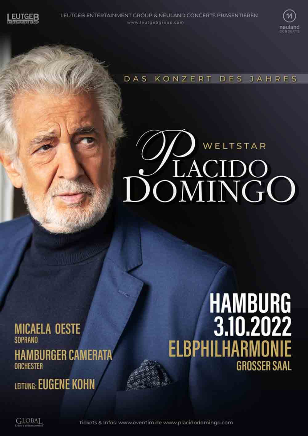 Plácido Domingo, 3. Oktober 2022, 20 Uhr, Elbphilharmonie
