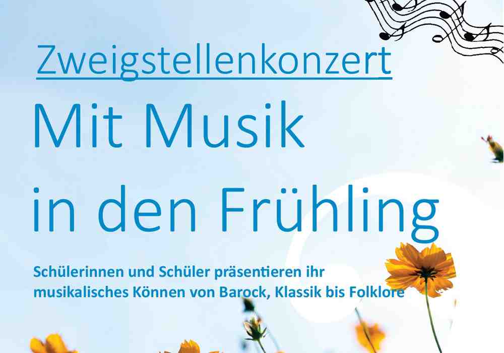 Frühlings-Konzert der Kreismusikschule am 26.03. im Wilhalm Saal