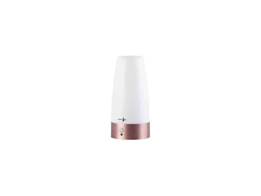 Lunartec LED Akku Tischlampe mit PIR Bewegungs Sensor, USB, warmweiß, rund