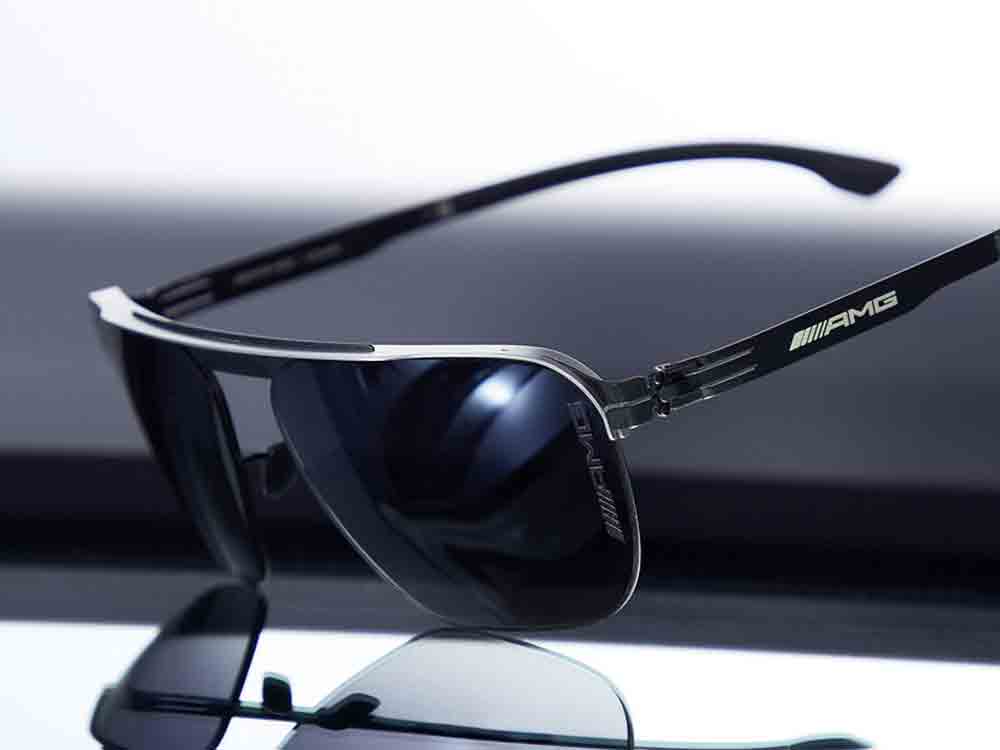 Brille, Gütersloh, starke Farbkontraste treffen auf kraftvolle Formen, die neuen Sonnenbrillen und Korrekturbrillen von Mercedes AMG und ic! berlin