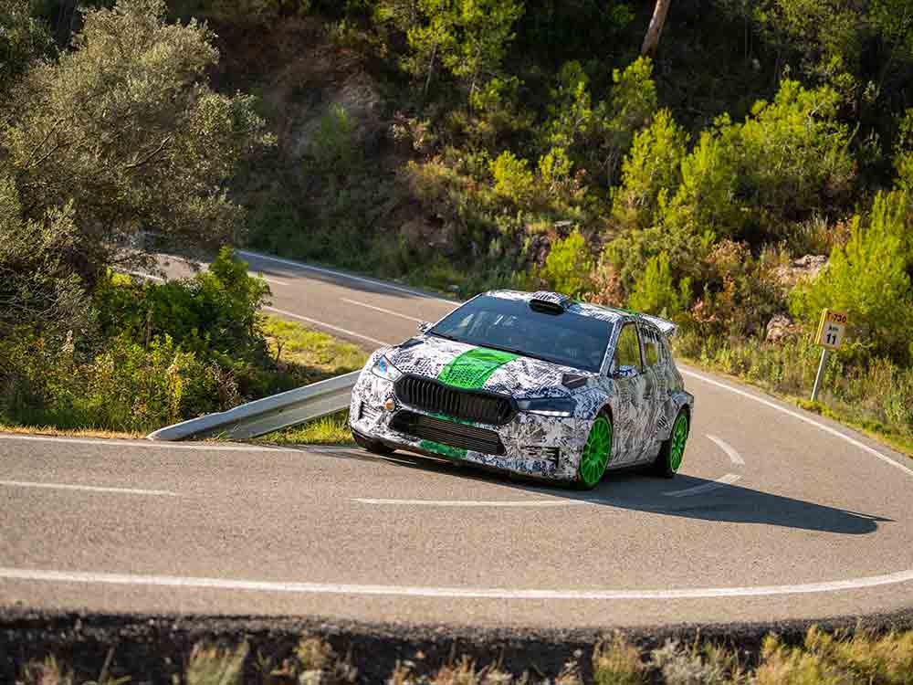 Neue Generation des Škoda Fabia Rally2 profitiert von hervorragender Aerodynamik des Serienmodells