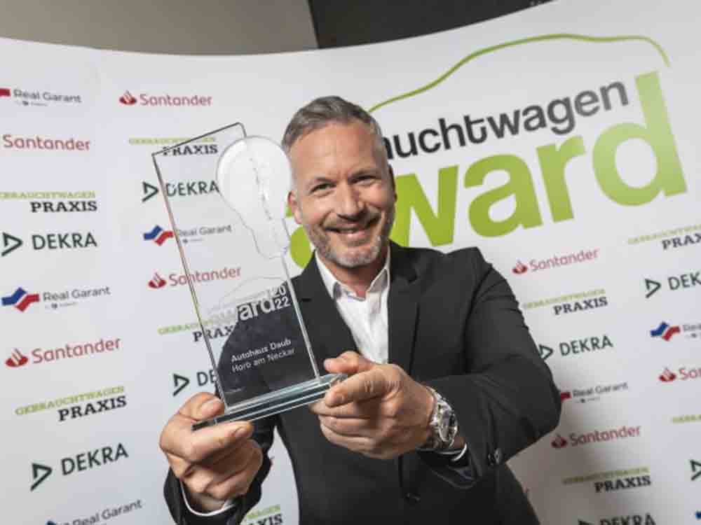 Autohaus Daub ist bester Gebrauchtwagenhändler. Fachmedium »Gebrauchtwagen Praxis« vergibt »Gebrauchtwagen Award 2022«