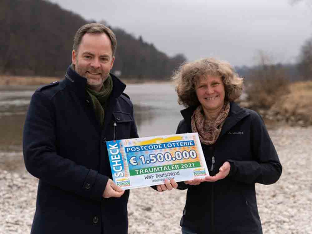 1,5 Million Euro für Lebendige Flüsse, Traumtaler der Postcode Lotterie geht an WWF