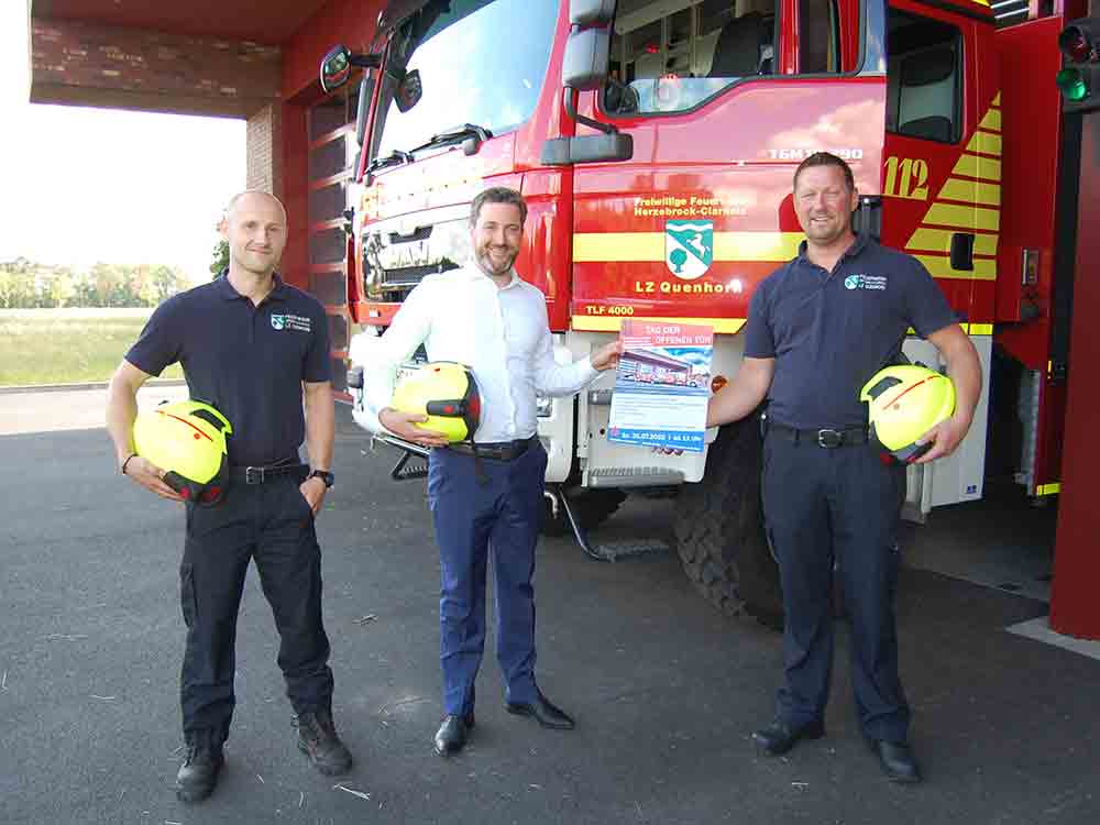 Herzebrock Clarholz, Feuerwehrgerätehaus Quenhorn zu besichtigen, Tag der offenen Tür am 31. Juli 2022