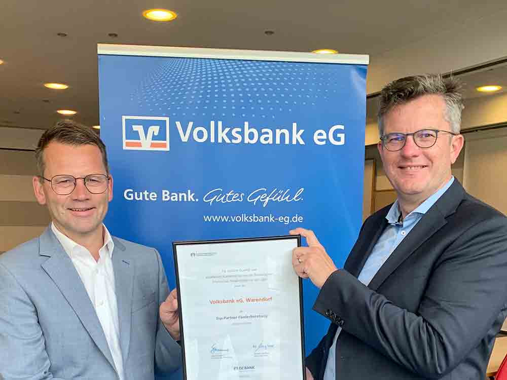 Gütersloh, Warendorf, Volksbank erhält Auszeichnung für ihre Förderberatung