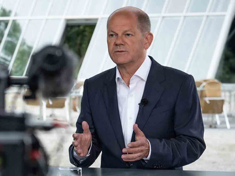 Bundeskanzler Olaf Scholz im ZDF Sommerinterview