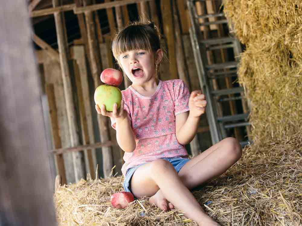 Mehr Bio in Kitas, als Signal an die Politik verteilt Bioland bundesweit Bio Äpfel an Kindertagesstätten