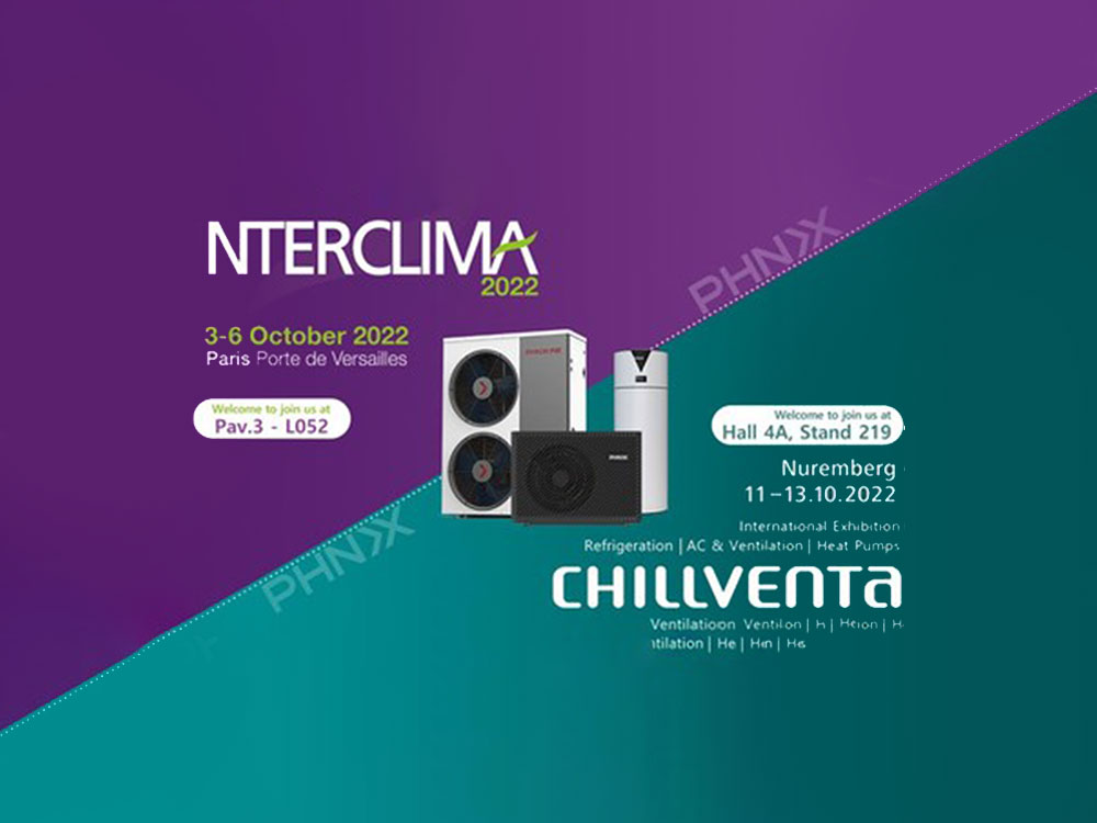 Phnix wird mit seinen neuesten Wärmepumpen Innovationen an der Interclima und Chillventa Expo 2022 teilnehmen