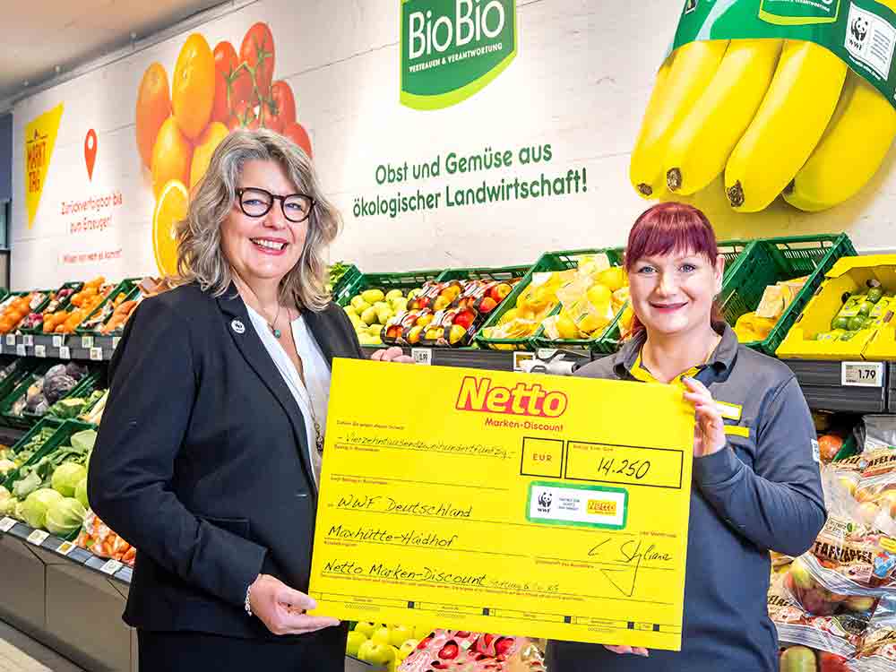 Netto Marken Discount spendet rund 14.250 Euro an WWF Projekt für Artenvielfalt, Einnahmen des Bio Bio Food Trucks kommen dem Programm Landwirtschaft für Artenvielfalt zugute