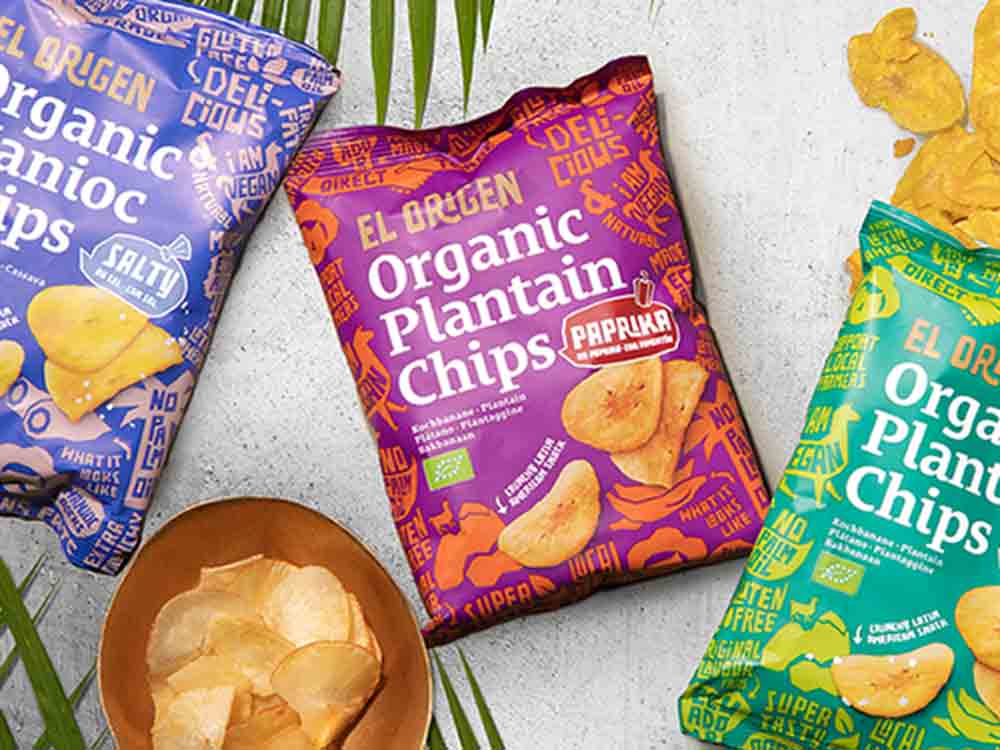 Exotisch, vegan, nachhaltig, mit Chips aus Kochbananen und Maniok bringt El Origen ein Stück Lateinamerika nach Europa