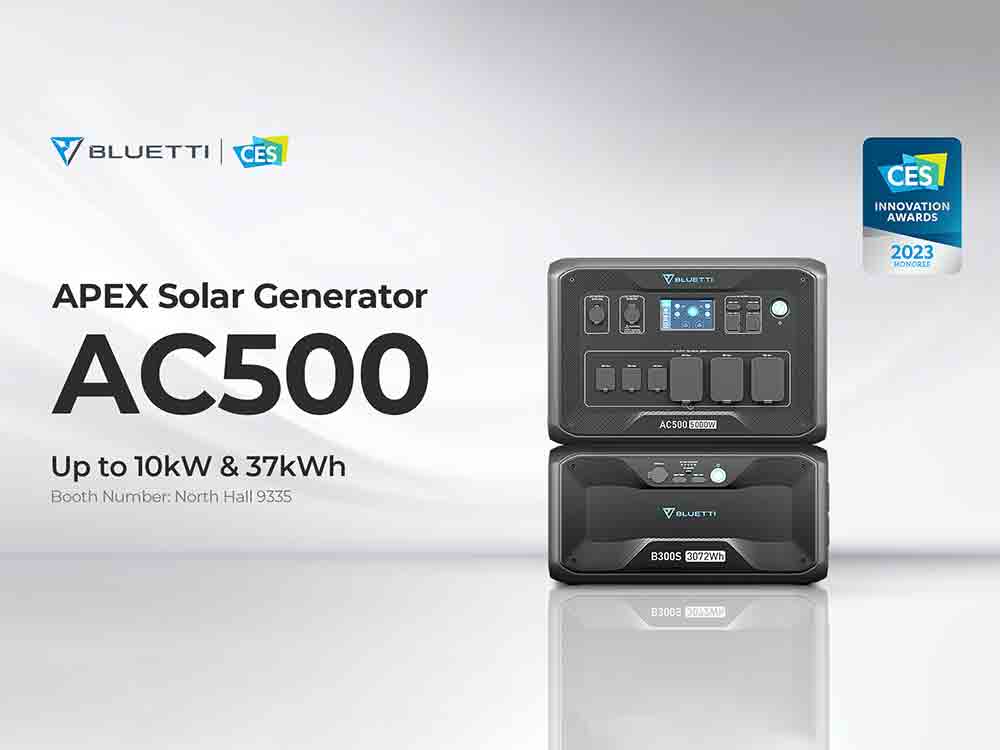 Bluetti AC500 Solar Generator Honored With CES 2023 Innovation Award
