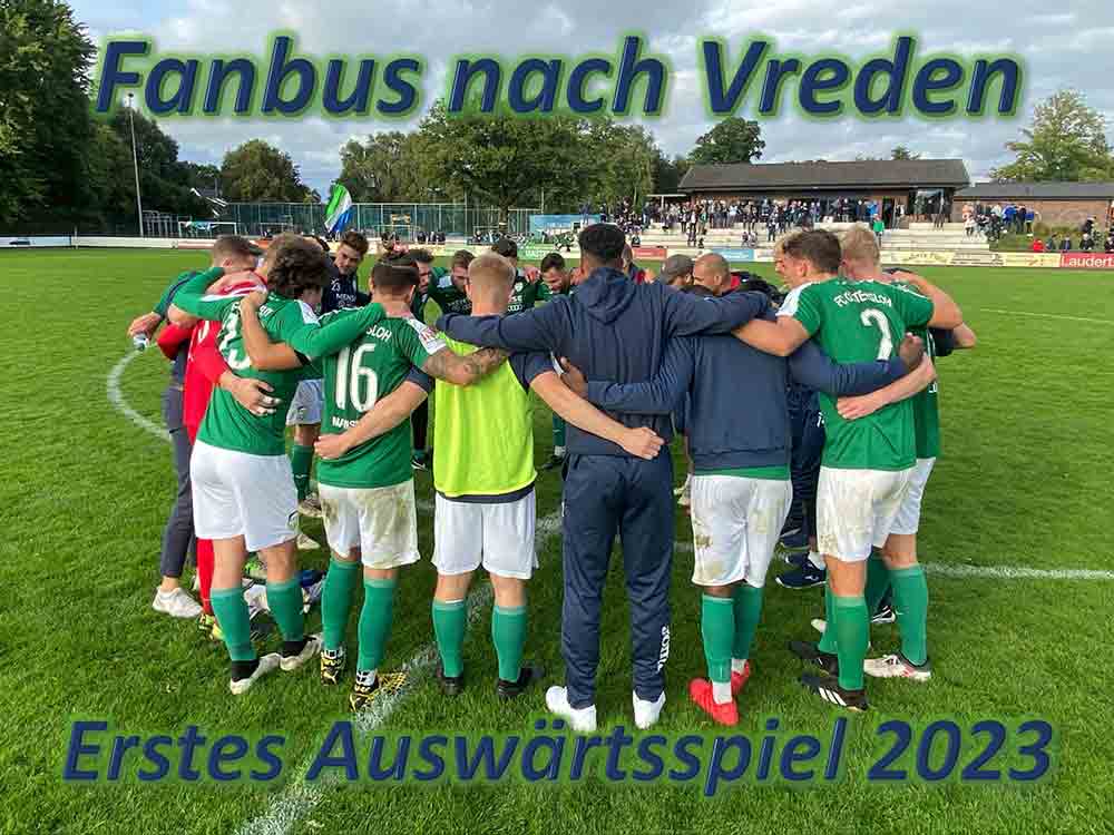 Fußball in Gütersloh, FCG Fanbus fährt zum Auswärtsspiel nach Vreden, 5. März 2023