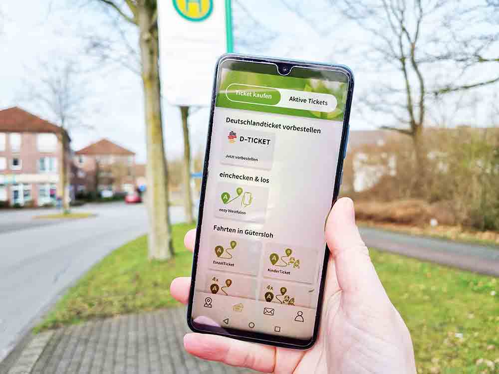 Startschuss: Stadtbus Gütersloh bietet Deutschlandticket an, Bestellung ab sofort per Stadtbus App oder im Web