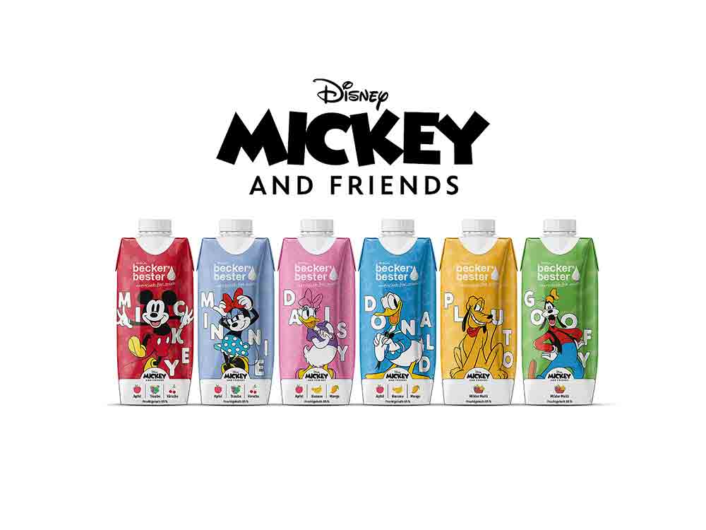 Verstärkung für Beckers Bester: Disney’s Mickey and friends, Mickey Mouse, Minnie Mouse, Donald, Daisy, Goofy und Pluto inspirieren das neue Sortiment