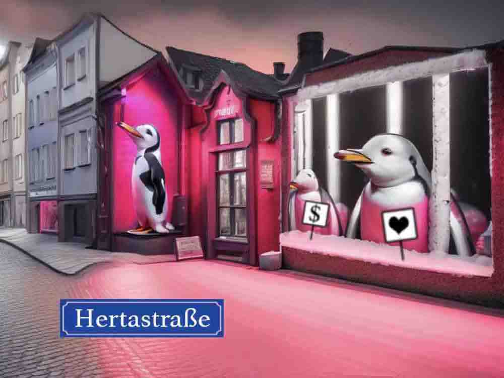 »Hertastraße«, ein Kunstprojekt zur »Langenachtderkunst« in Gütersloh am 20. Mai 2023