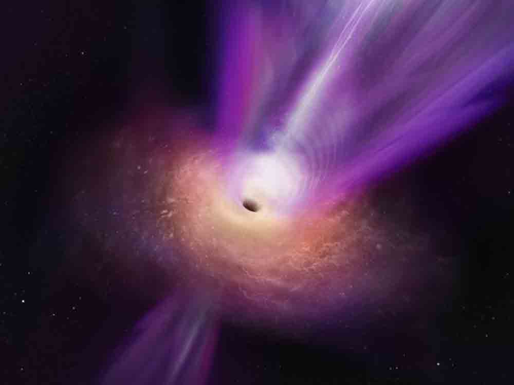 Erstes Bild eines Schwarzen Lochs, das einen starken Jet ausstößt, Max Planck Institut für Astronomie