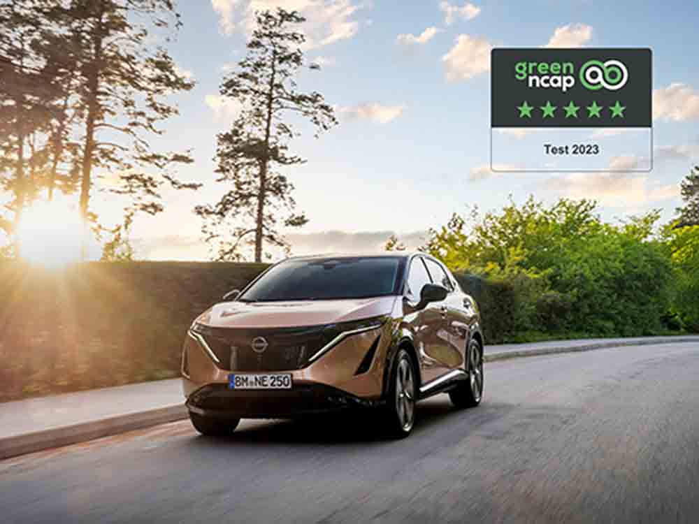 Nissan Ariya erreicht 5 Sterne beim Green NCAP Umweltranking