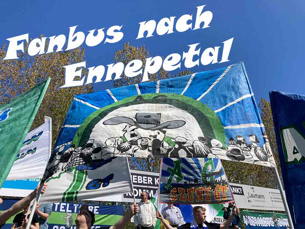 Fußball in Gütersloh, FCG Fanbus fährt zum Auswärtsspiel nach Ennepetal, 14. Mai 2023