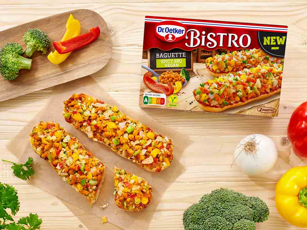 Anzeige: Bielefeld, Dr. Oetker, veganer Genuss im Bistro, Bistro Baguette Spicy BBQ Vegan