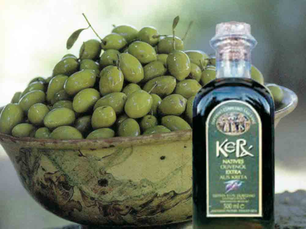 Anzeige: Gütersloh, das Elixier des Lebens, Strenge vertreibt griechisches Kerá Olivenöl exklusiv für Deutschland, 2004