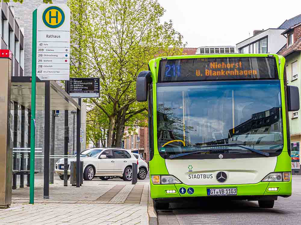 Stadtwerke Gütersloh, ab 4. September 2023 Sperrung des Kreisverkehrs am Brockweg und Kattenstrother Weg, Stadtbus Linie 206 wird umgeleitet