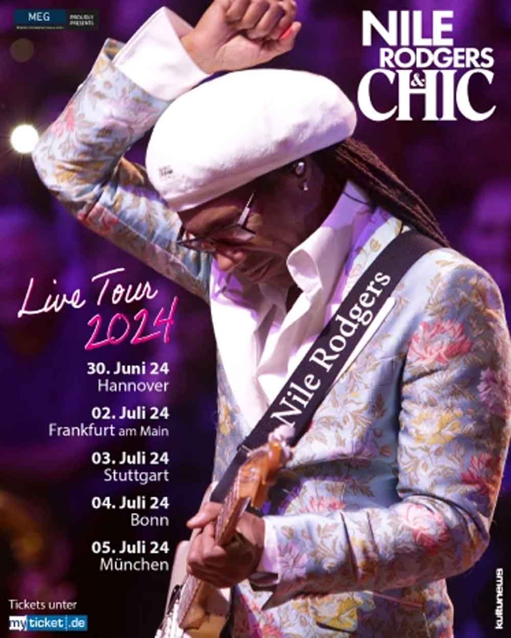 Vorverkaufsstart für die Deutschlandtour von Nile Rodgers und Chic Live 2024