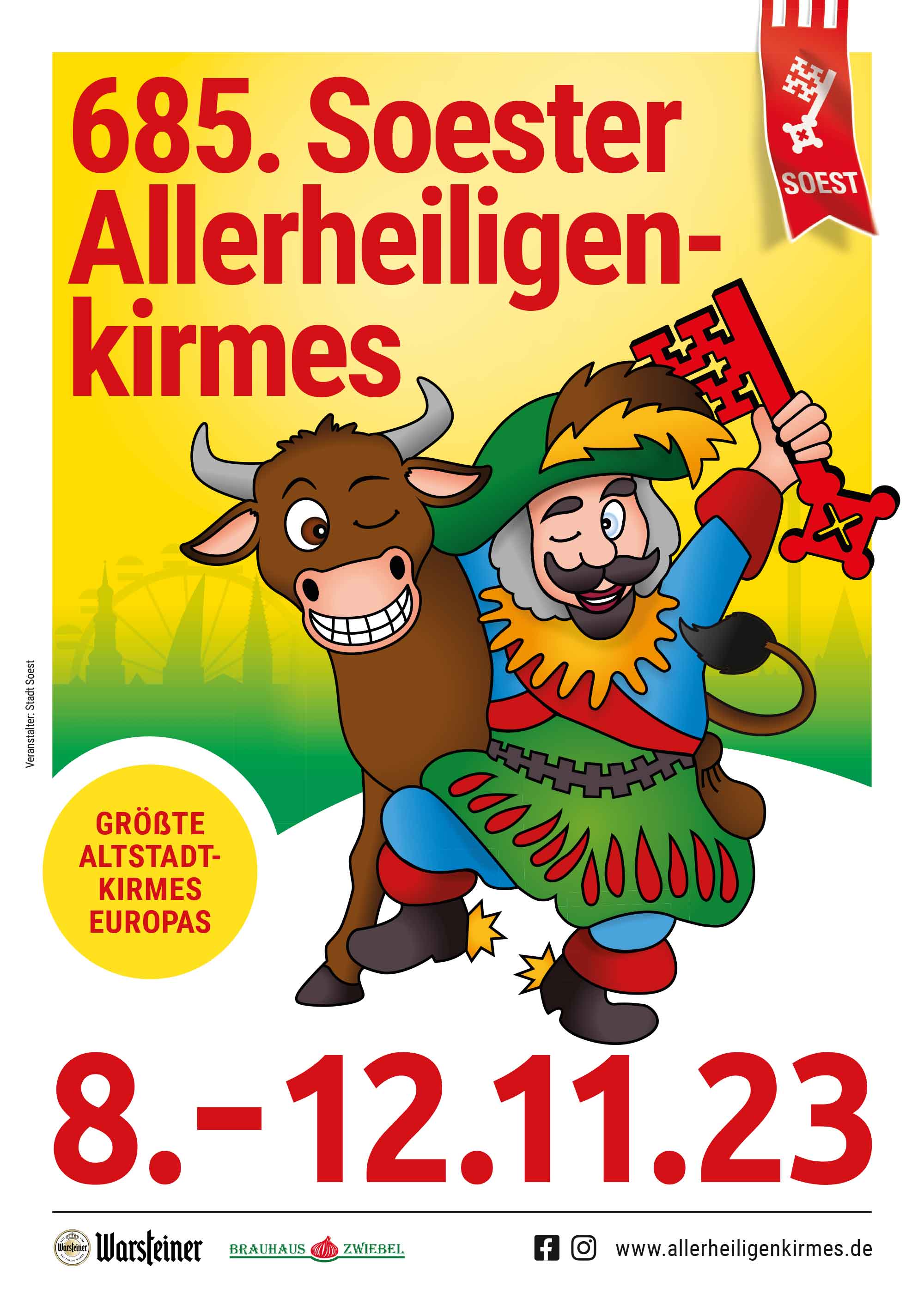 Soest: Kirmes Plakate sind eingetroffen, 685. Soester Allerheiligenkirmes, 8. bis 12. November 2023