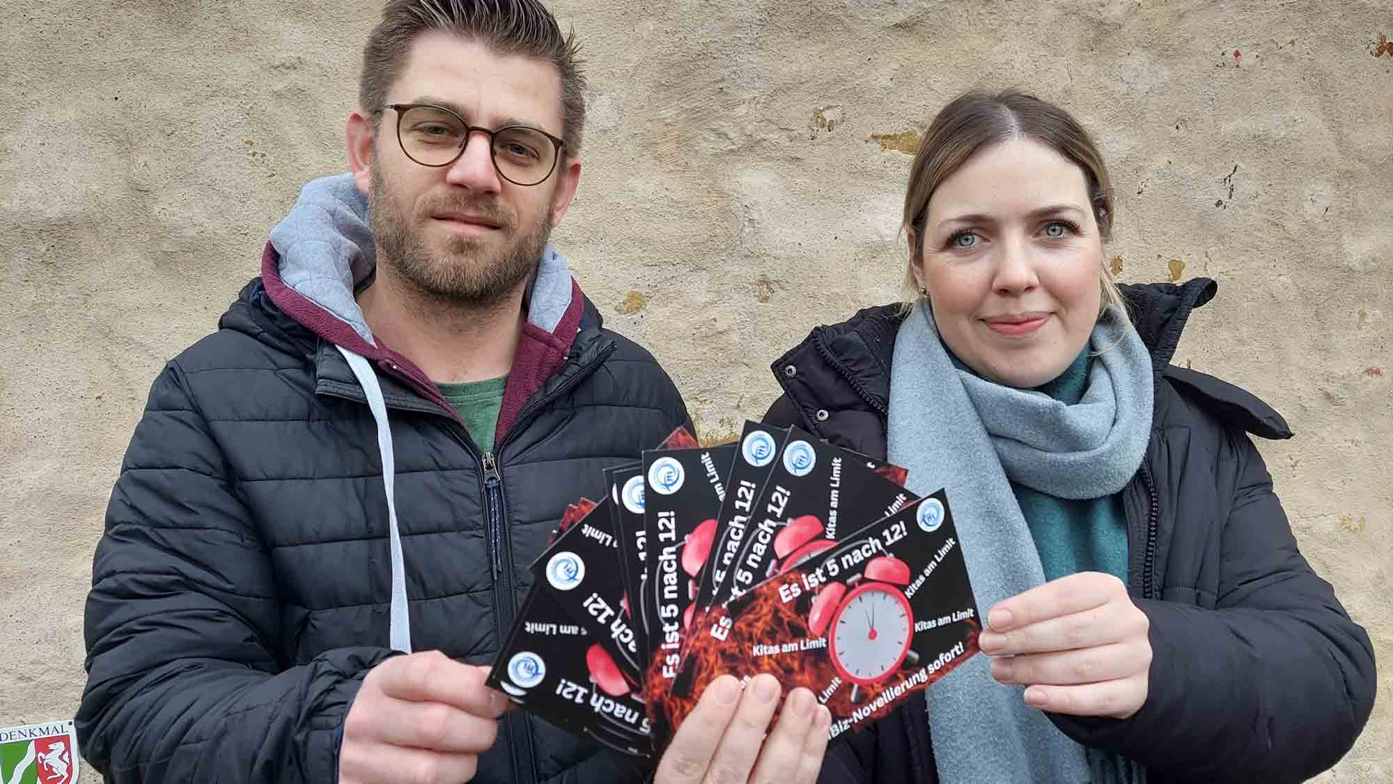 Post an den Landtag: Evangelische Kitas machen mit Kartenaktion auf ihre Situation aufmerksam