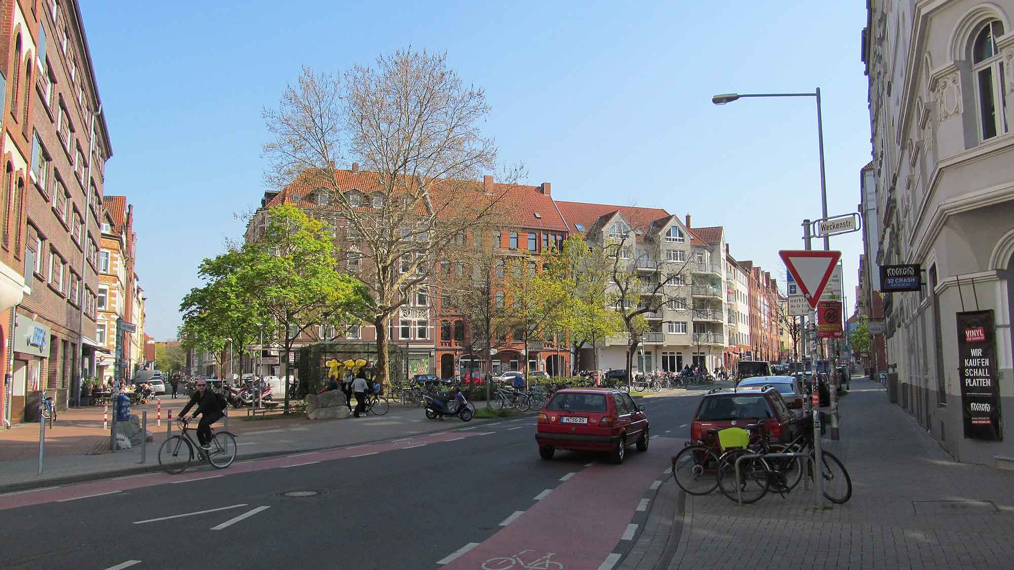 Der Lindener Schmuckplatz, der Dreiecksplatz in Hannover