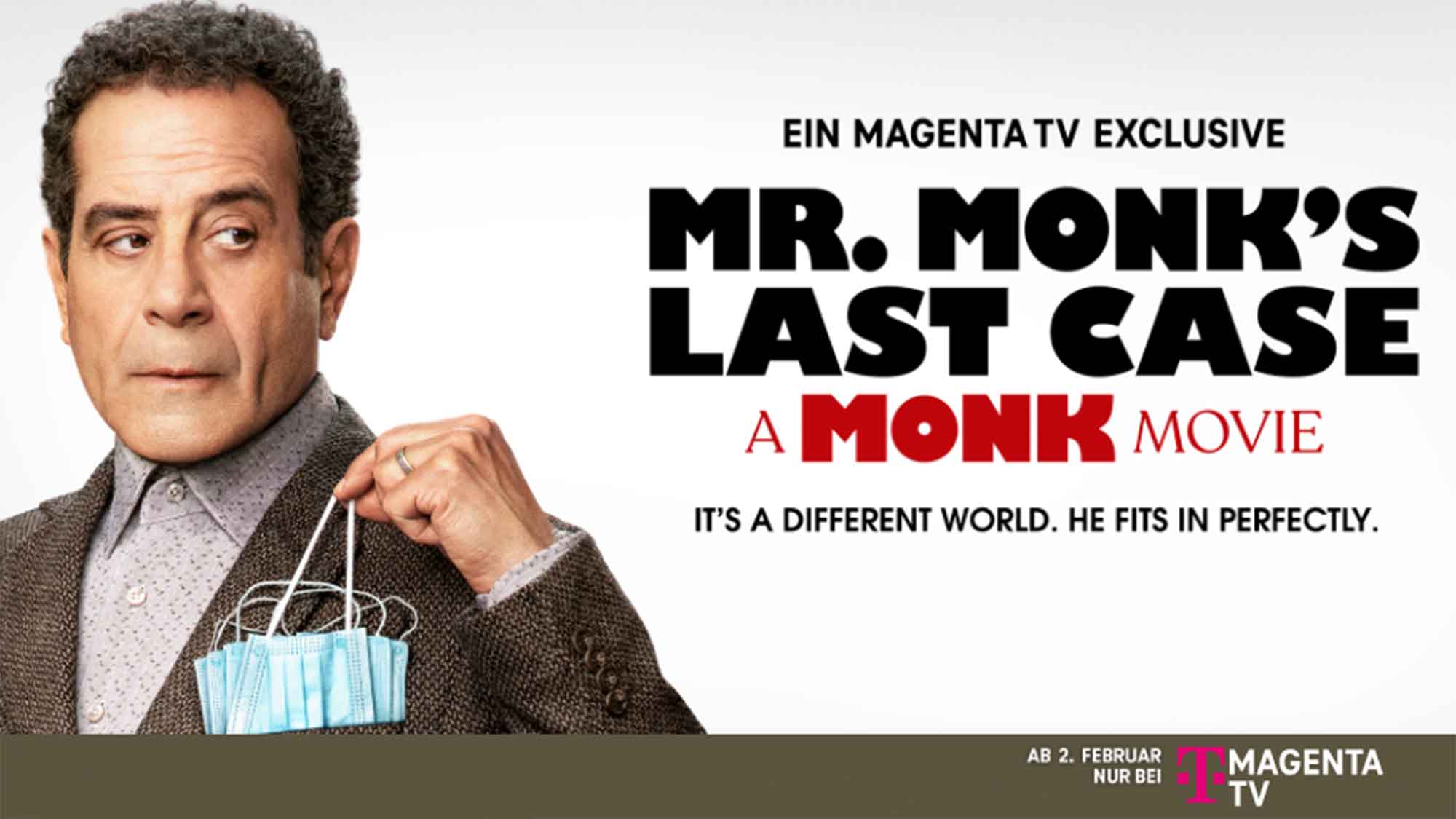 Ab 2. Februar 2024 exklusiv bei Magenta TV: »Mr. Monk’s letzter Fall«, Mr Monk ermittelt wieder
